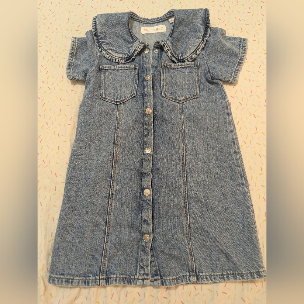 Zara Kids Blue Denim Casual Dress